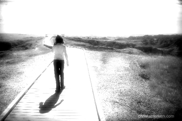 girl walking away