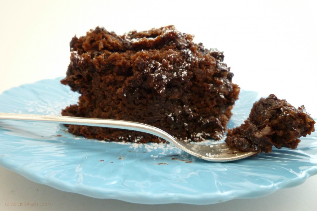 Best Chocolate Cake on blue plate