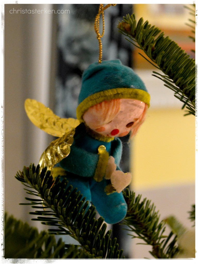 vintage elf angel christmas tree ornament