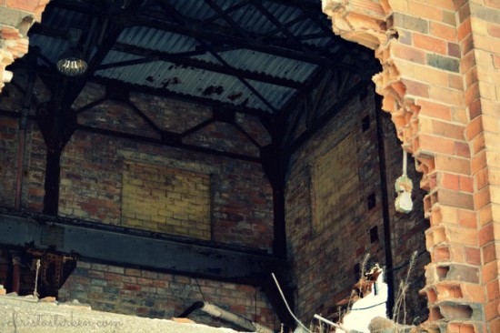 abandoned brick school in country