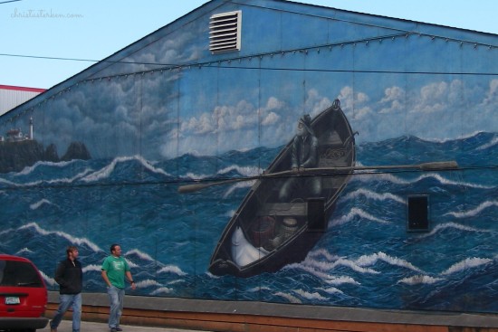 fisherman mural in oregon