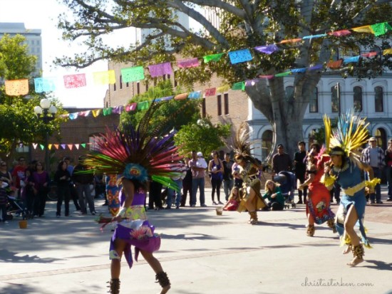 mexican dancers in costume at Olvera street
