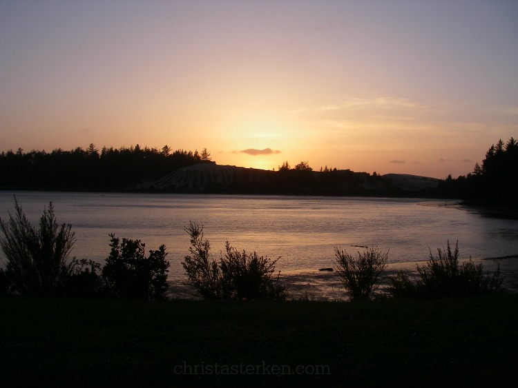 sunset and low tide