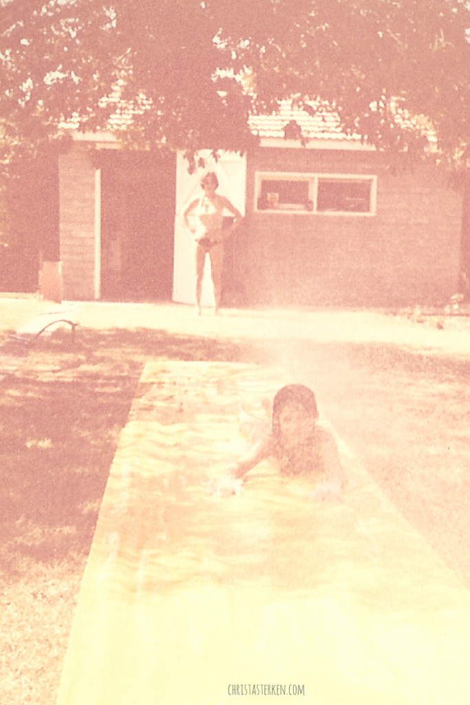 vintage girl slip 'n slide