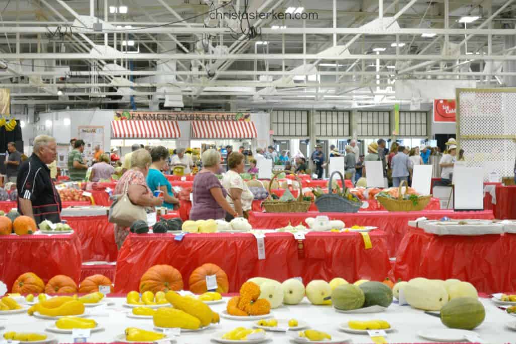 produce being judged at state fair