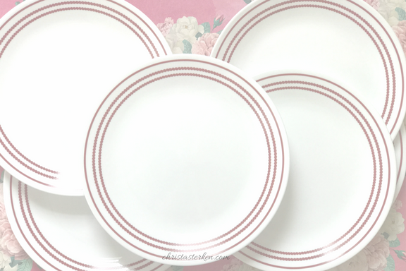 red and white plates