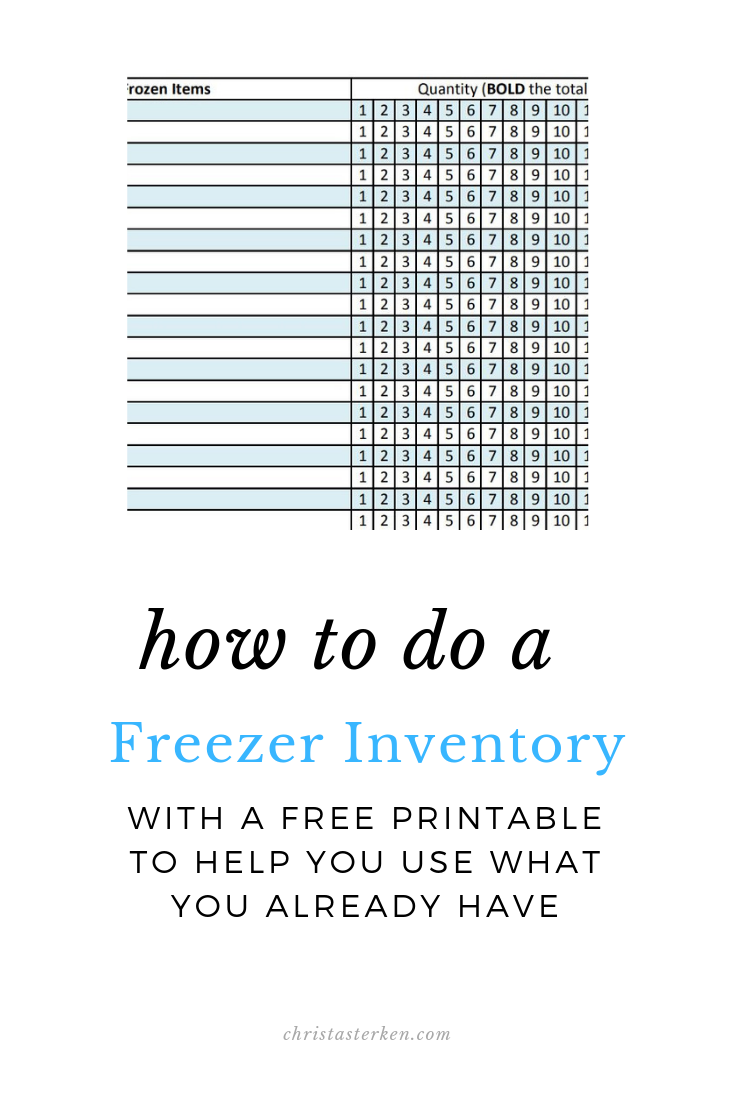 Freezer inventory system- don’t lose track of what you have