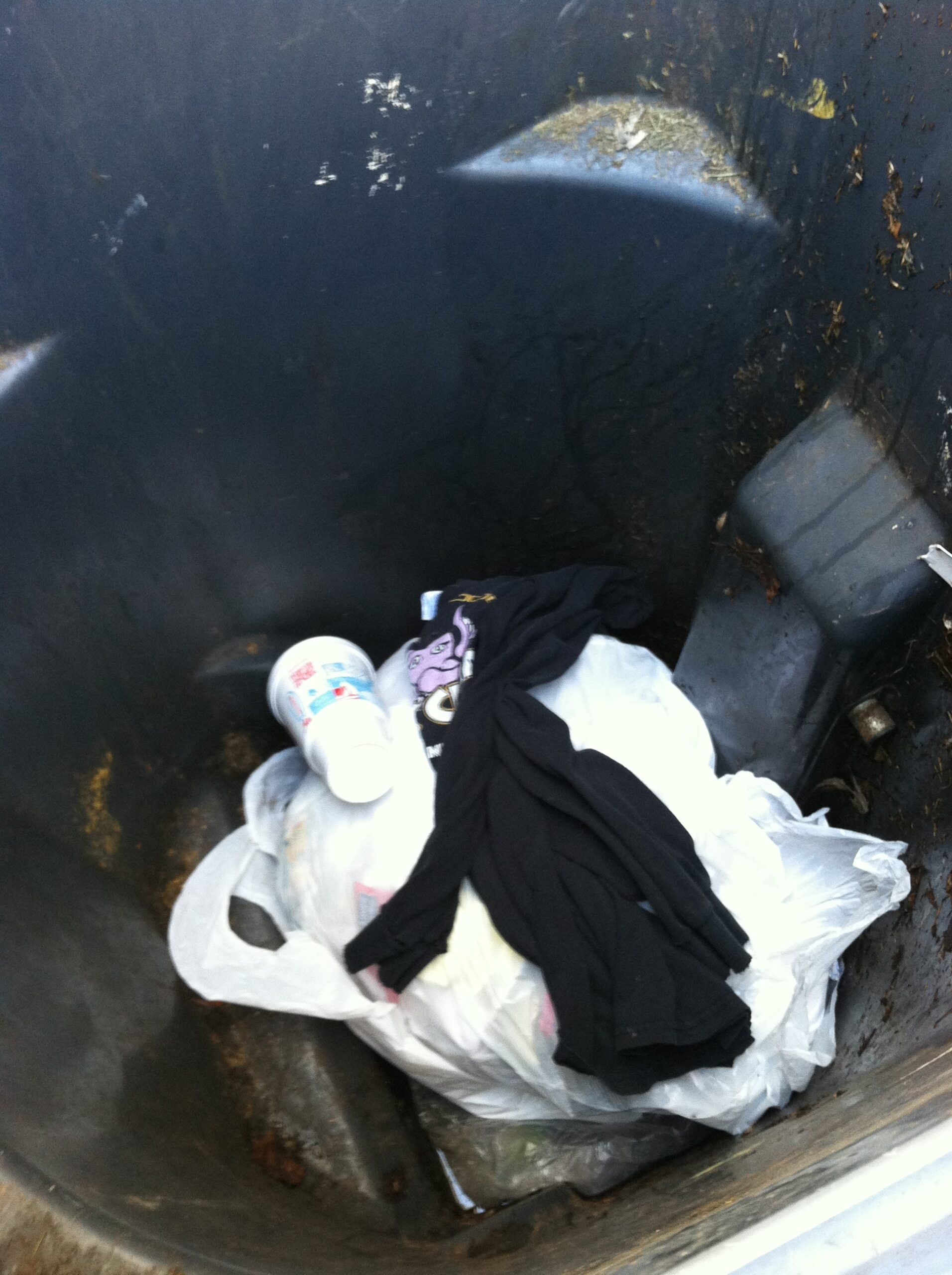 throwing away garbage