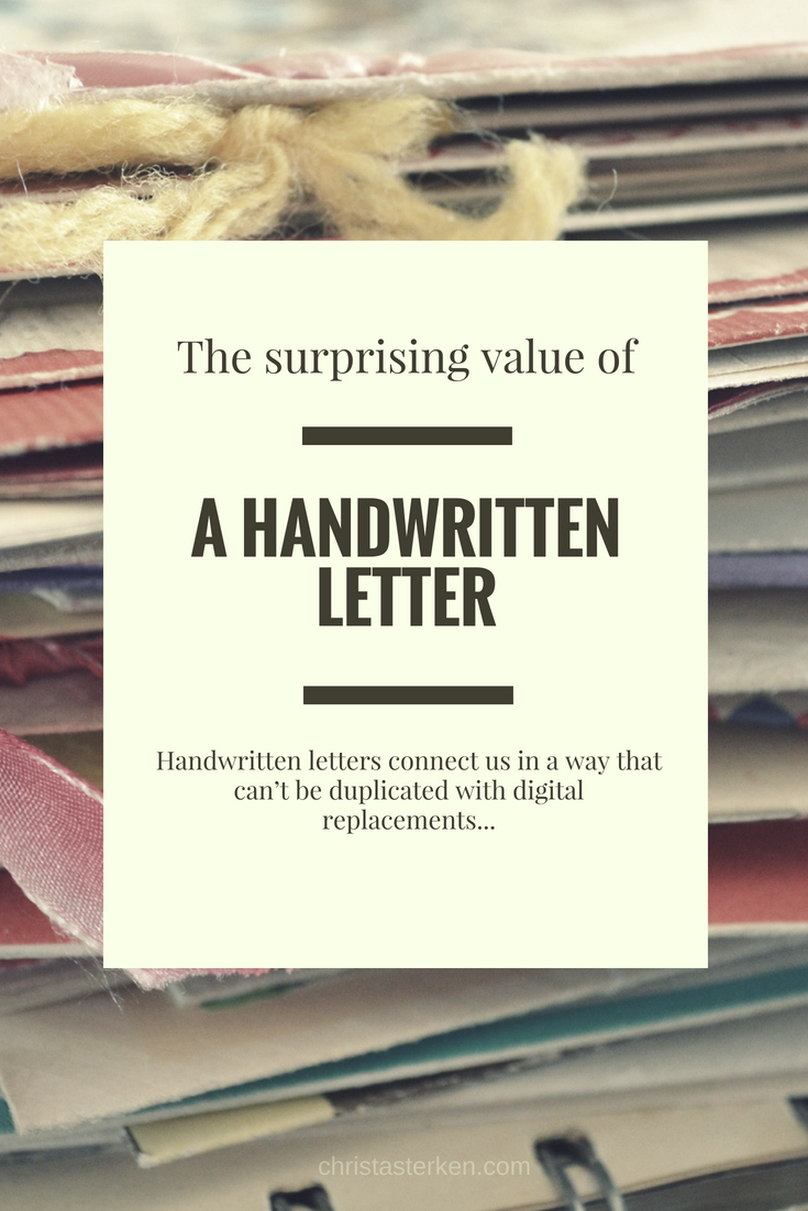 The value of handwritten letters 