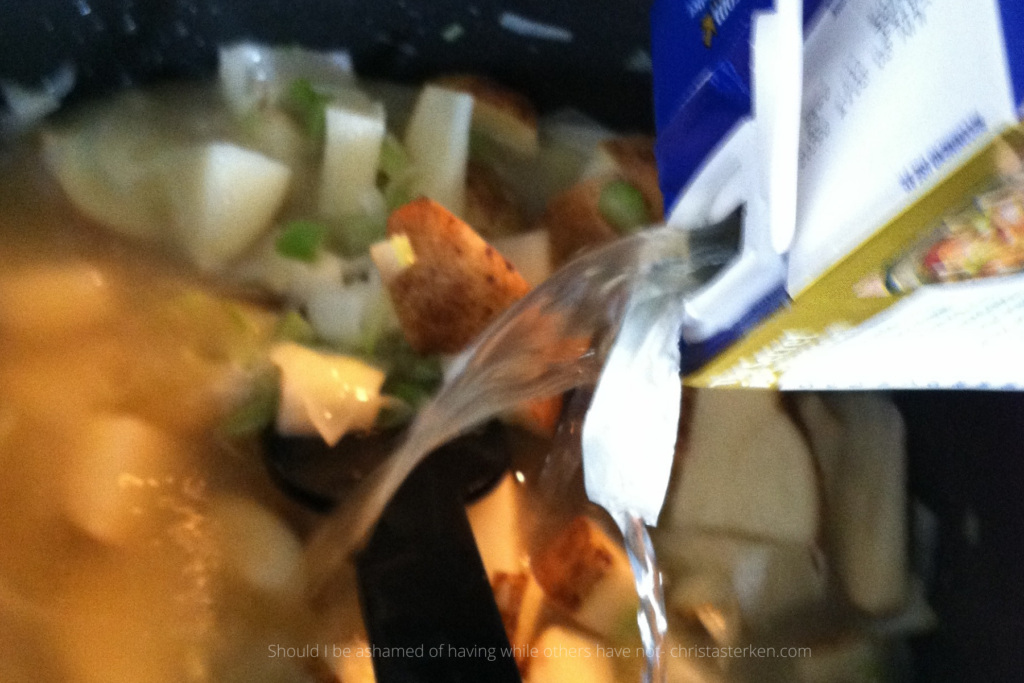 cooking homemade soup