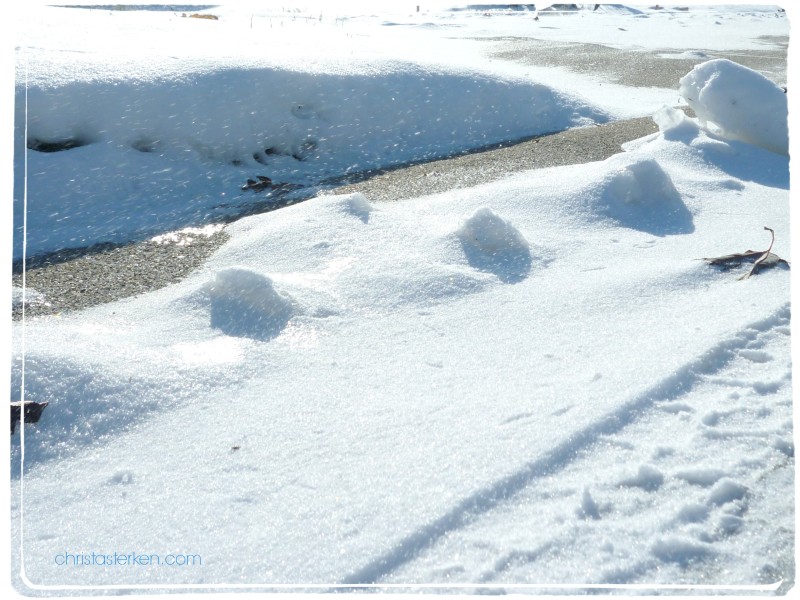 an icy snow drift