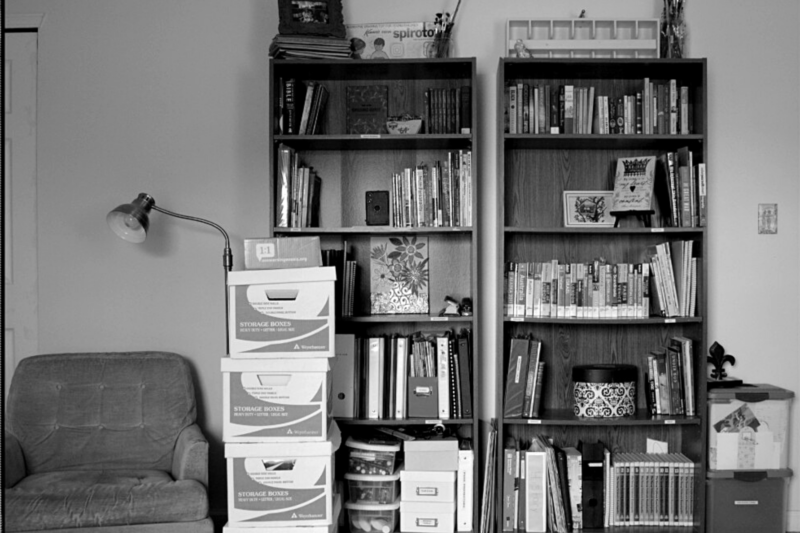 homeschool book shelves