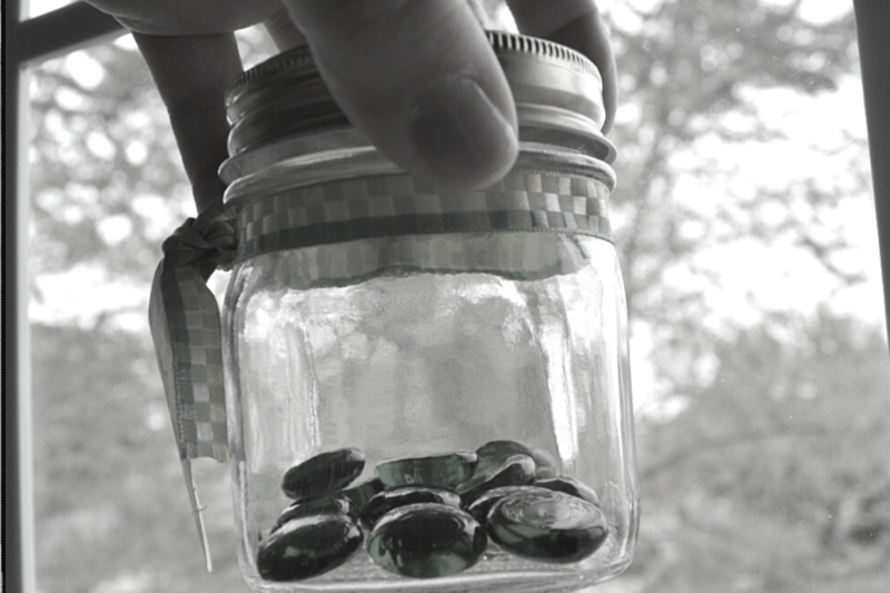 memory stones in a jar
