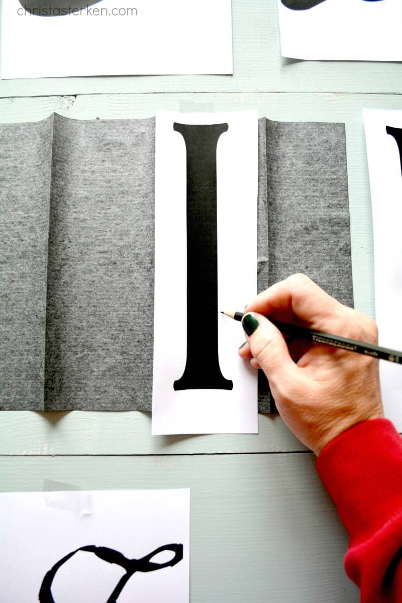 using graphite paper to trace letters