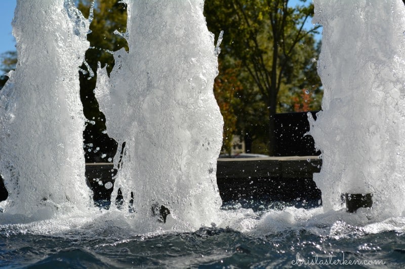 gurgling water fountain closeup