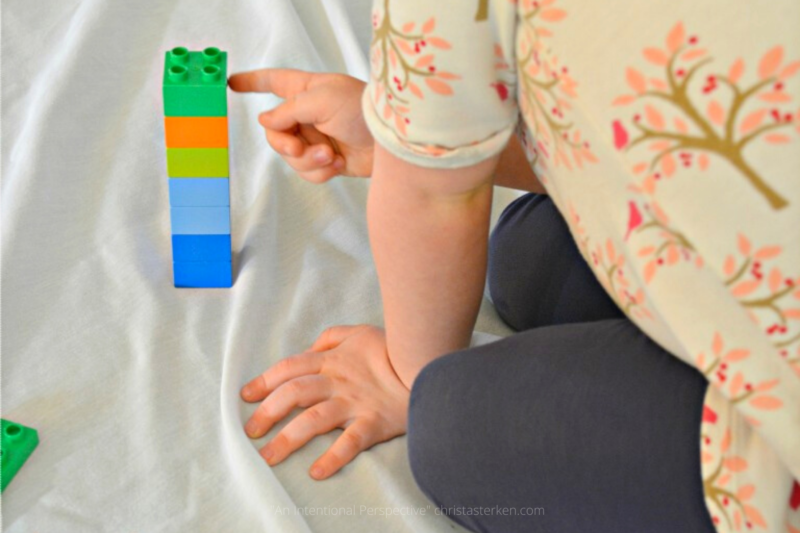 child playing with blocks