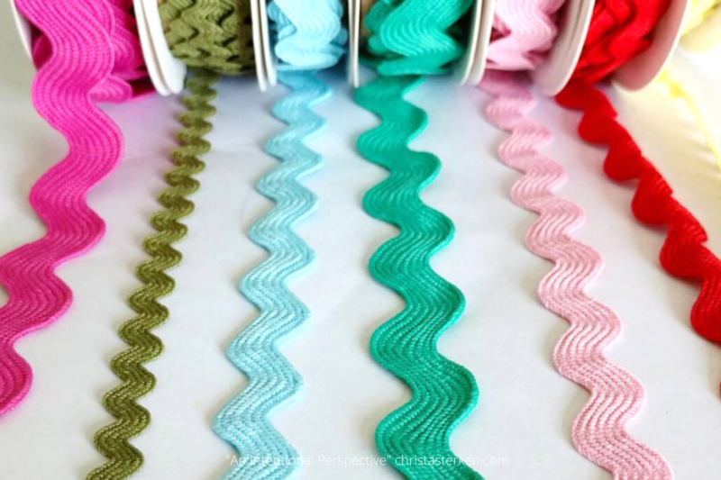 spools of bright ribbon