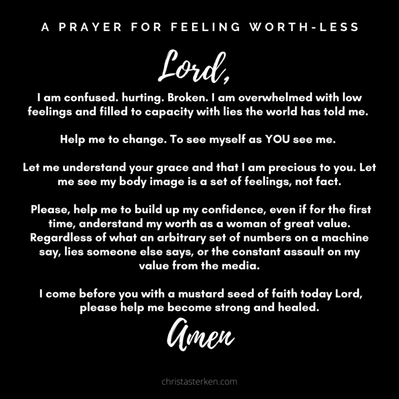 prayer for feeling worthless quotes