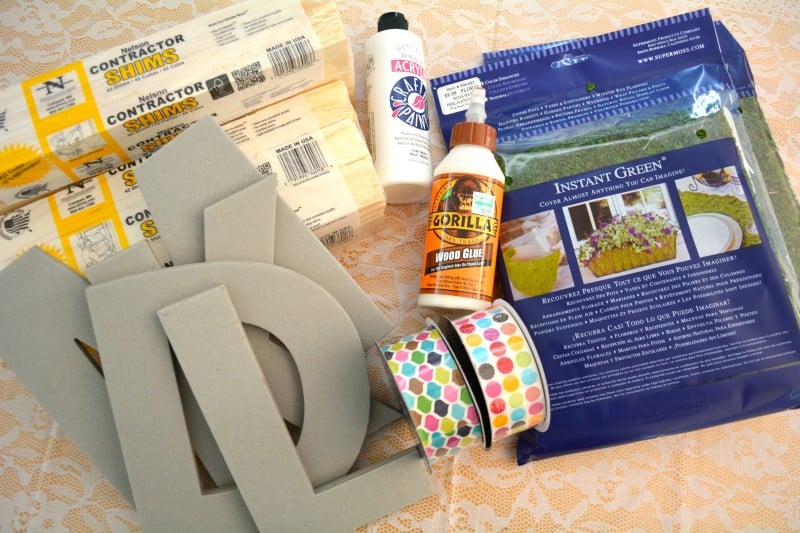 craft supplies for monogram sign