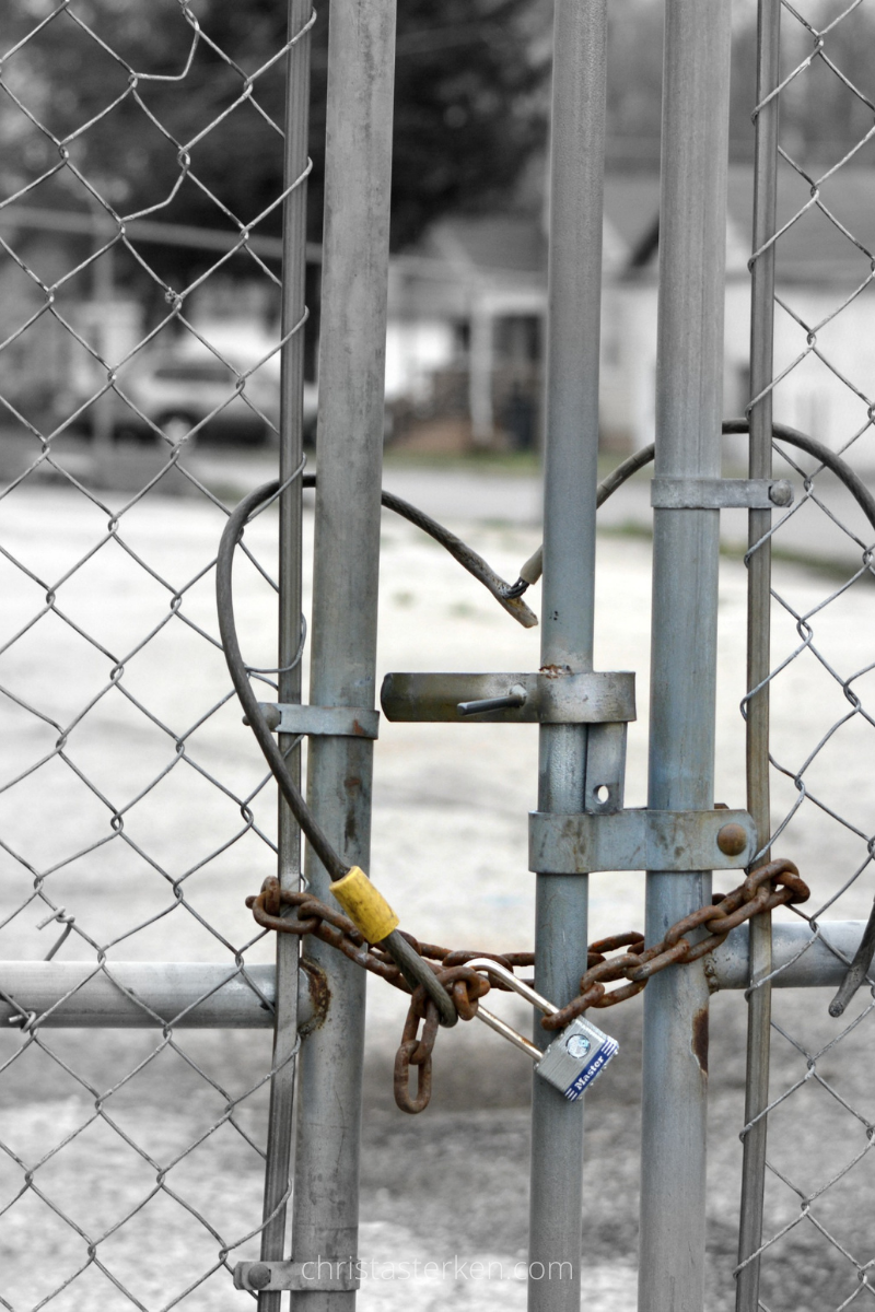 heart lock on fence