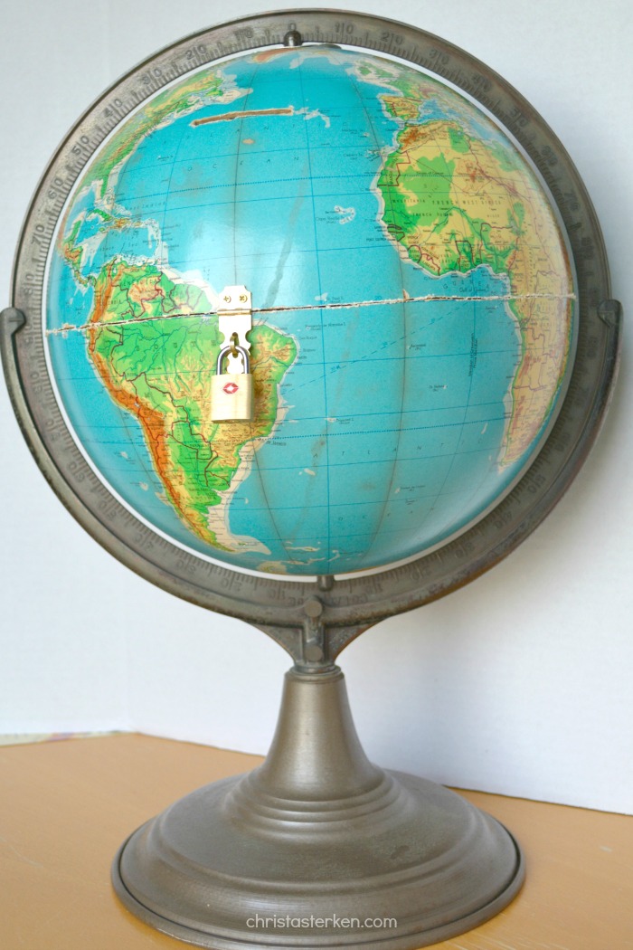 DIY vintage globe bank