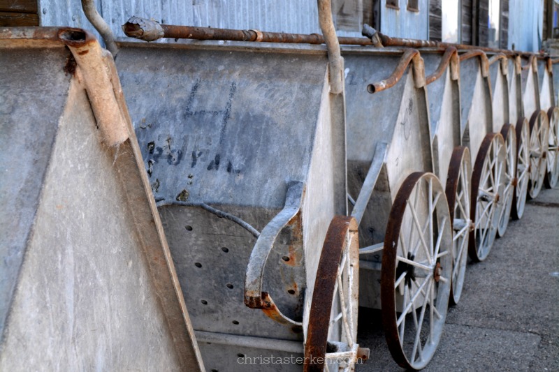 fishery wheelbarrows on pier