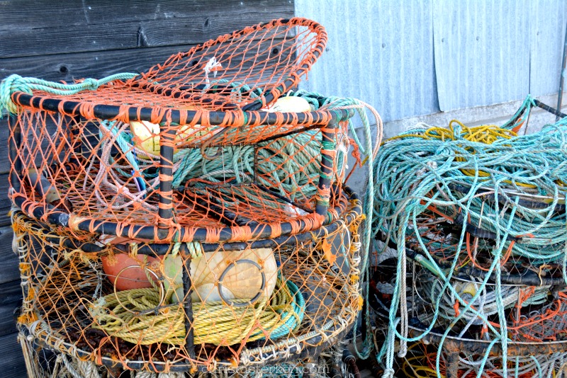 crab pots on pier