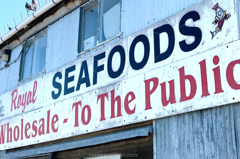 royal seafood sign on coast