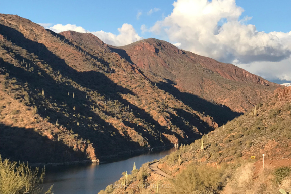 blue sky and clouds along apache trail