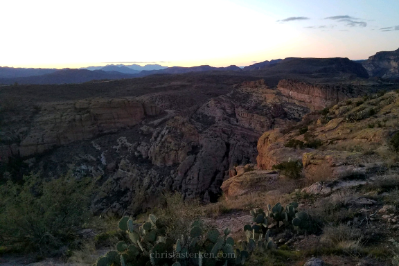 sunset over canyon