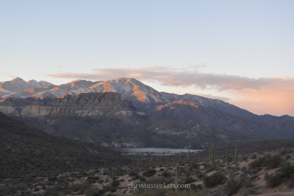 sunset landscape on apache trail