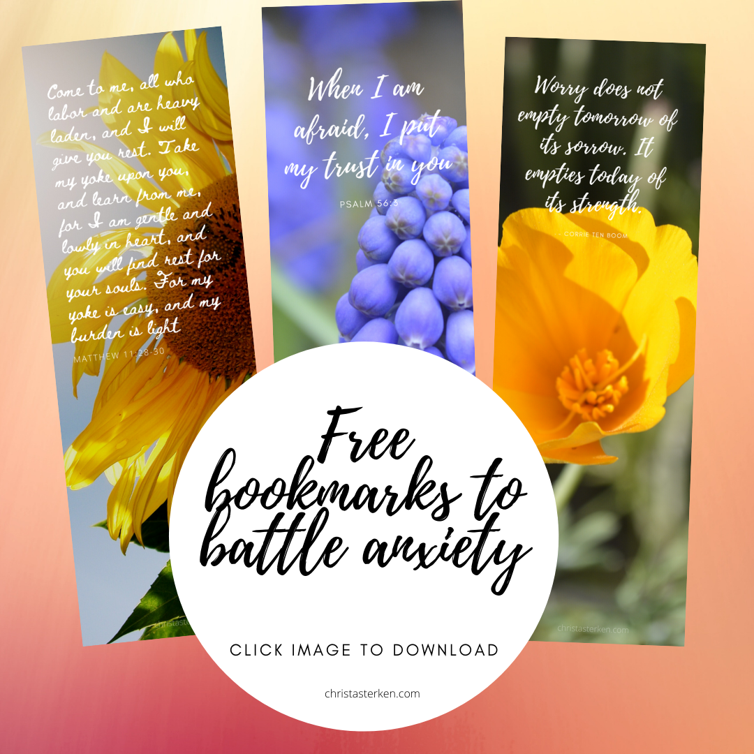 bible verses about worry free printable bookmarks