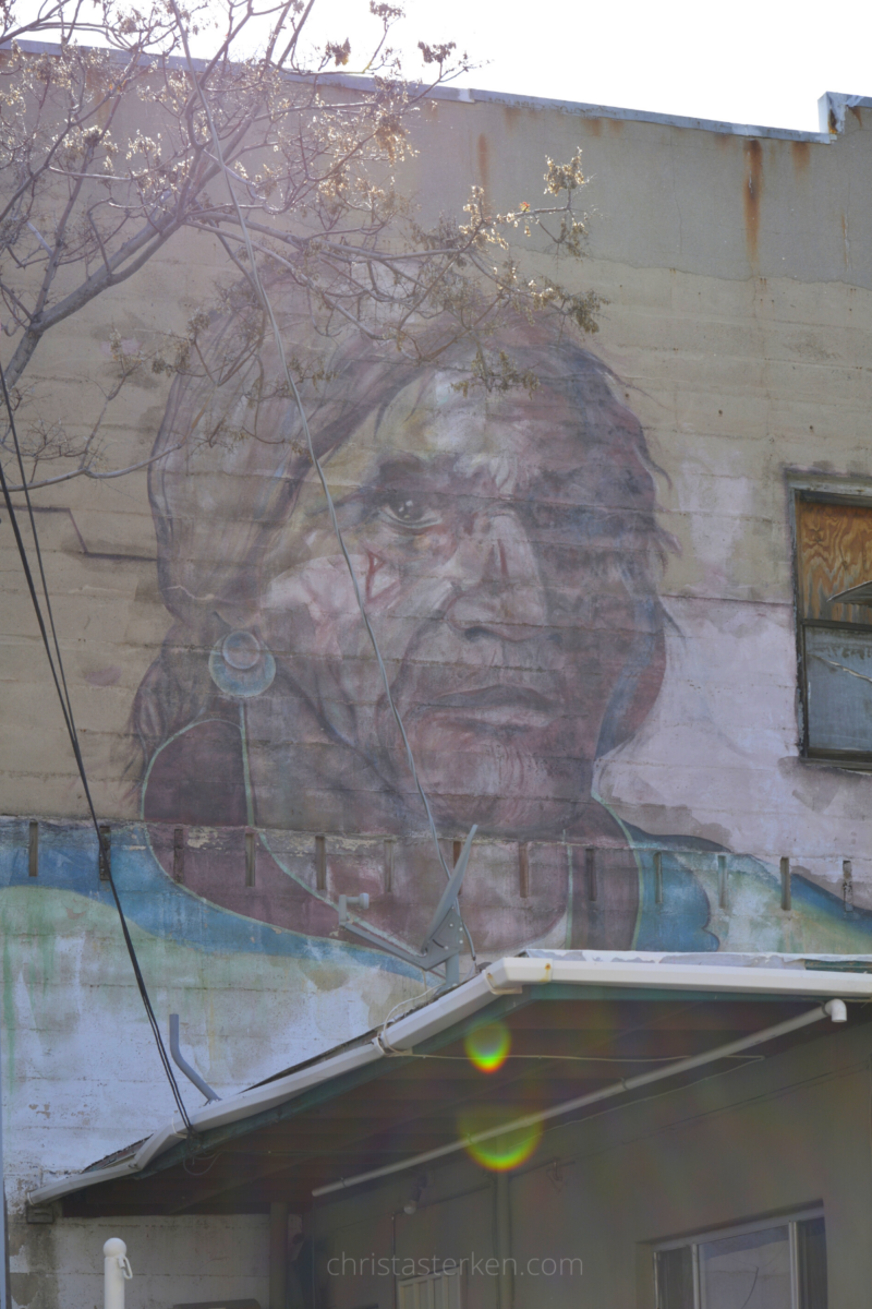 native american mural mining town
