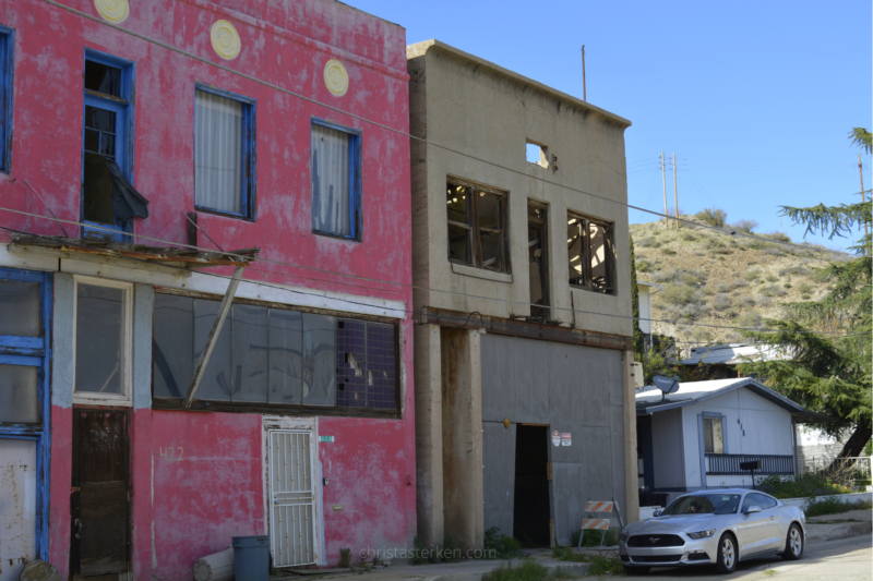 abandoned buildings in mining town