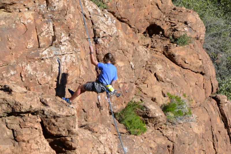 rock climber on cliff face