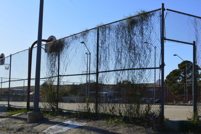 basketball court in mining town