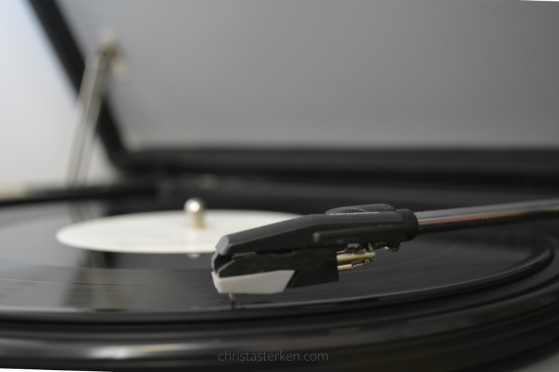 needle on a record player