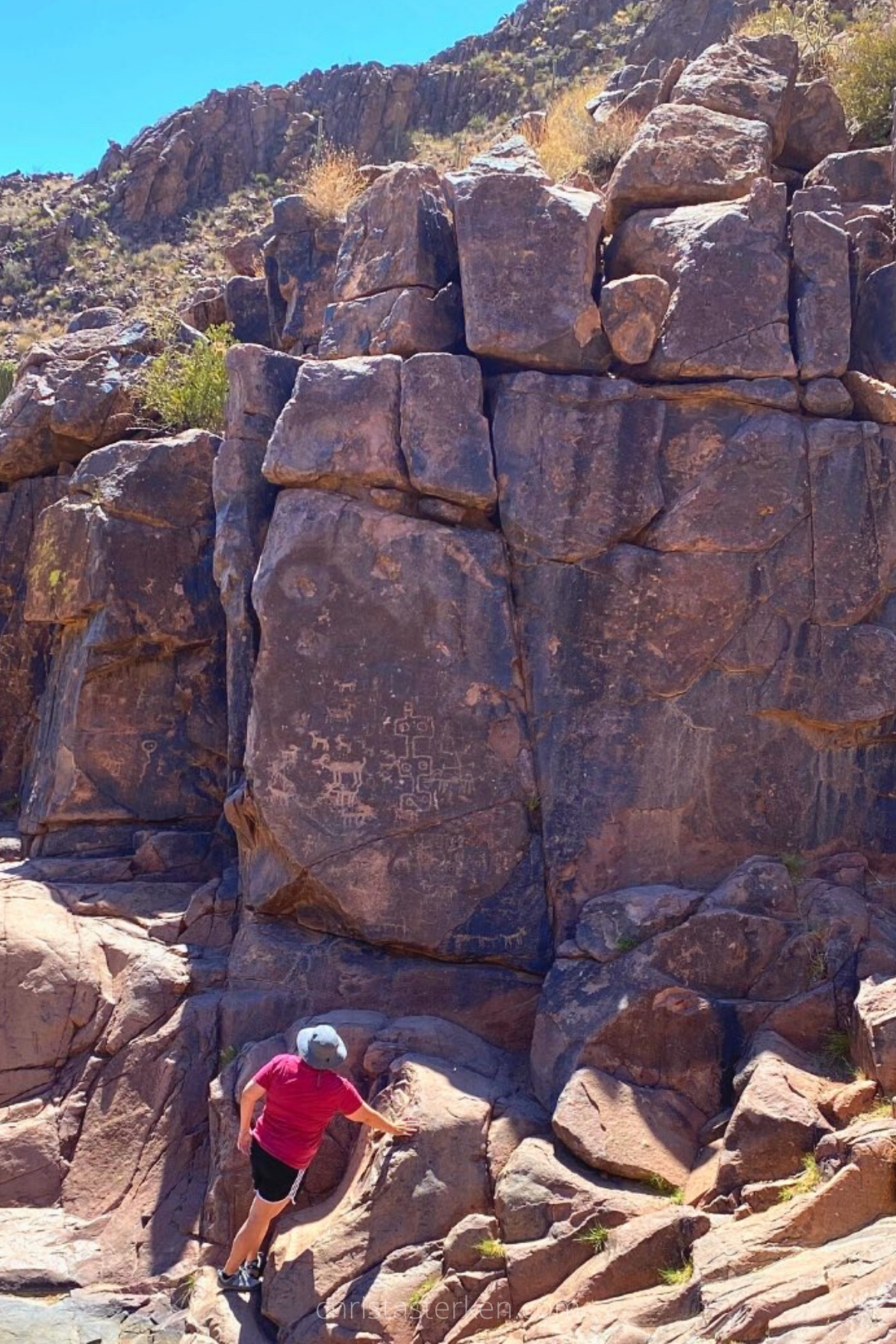 petroglyphs in desert 