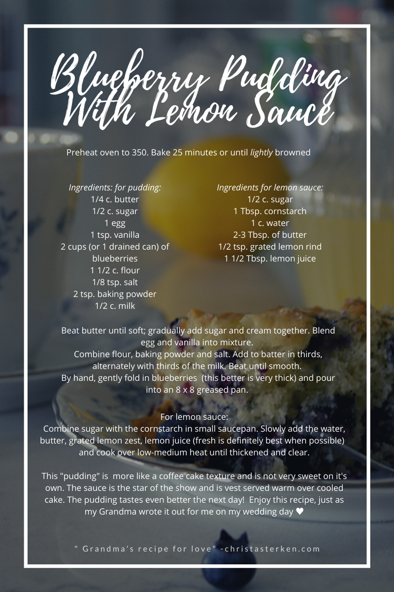 blueberry pudding with lemon sauce recipe 