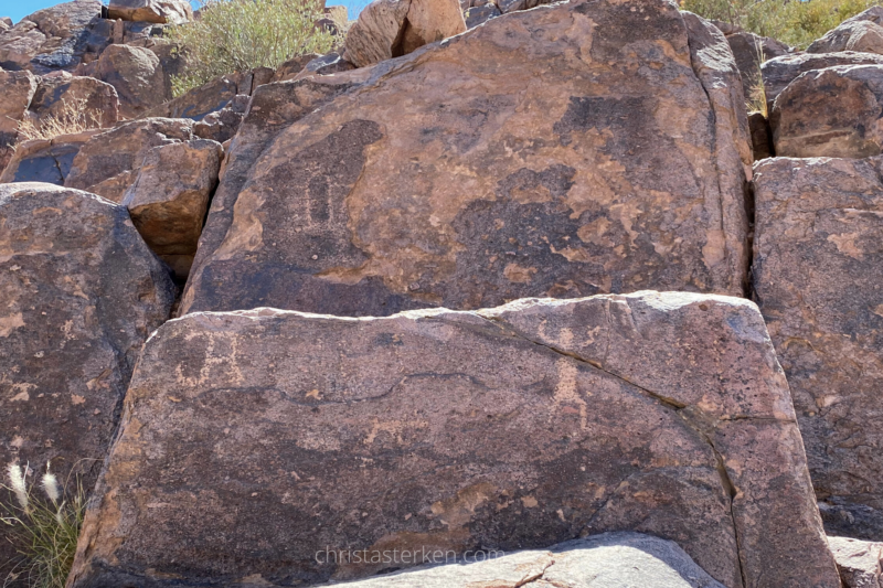 petroglyphs in desert 