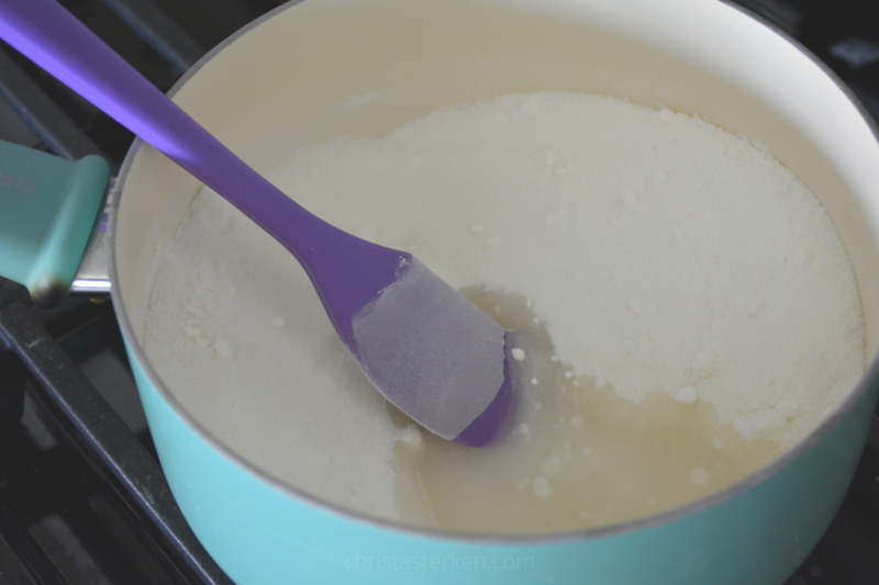 sugar in saucepan