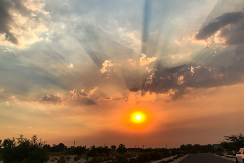 beautiful sunset with clouds