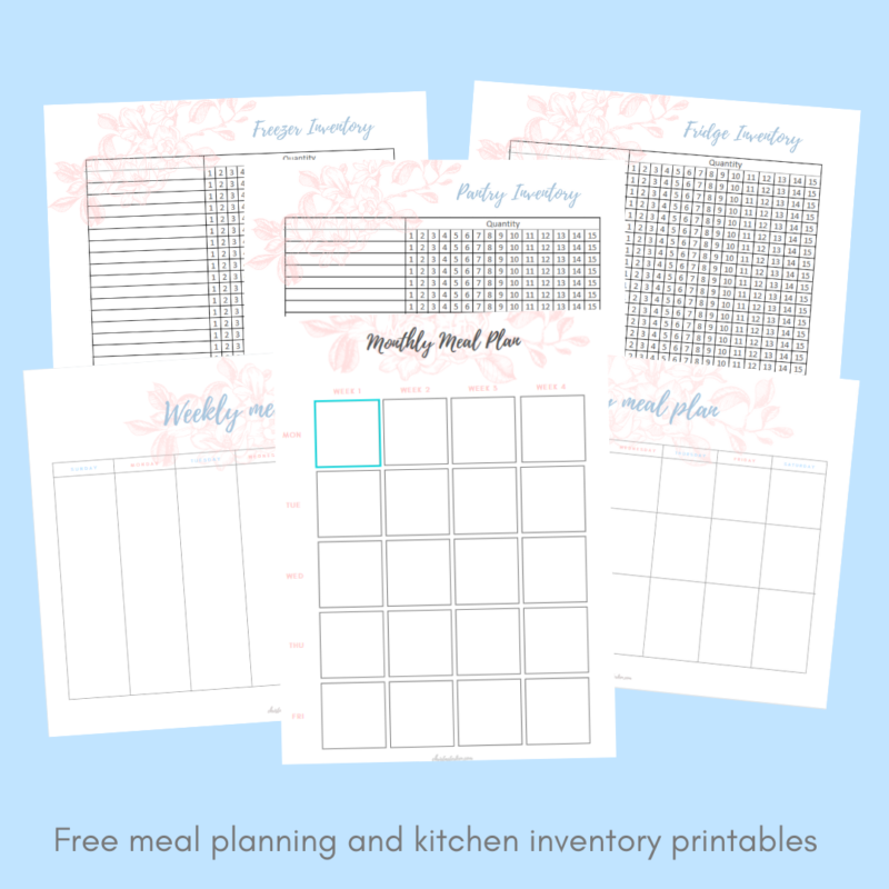free meal planning printables and freezer inventory pdfs