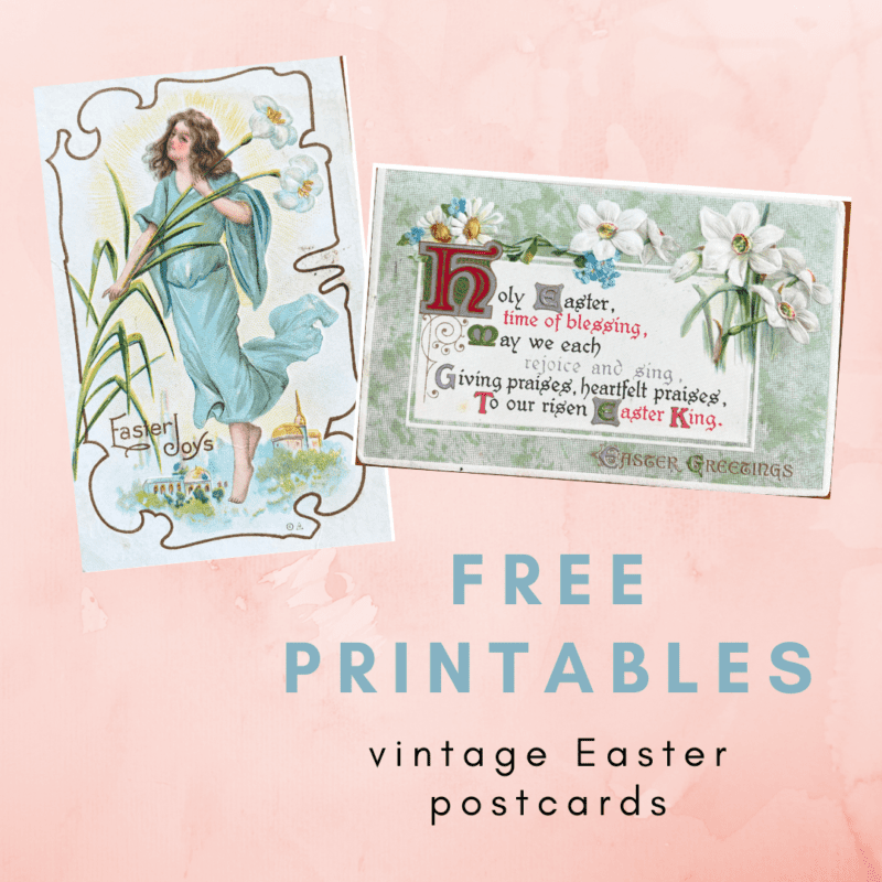 free vintage easter printable postcards