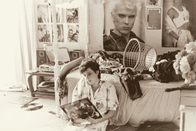 teen listening to records 1980's 