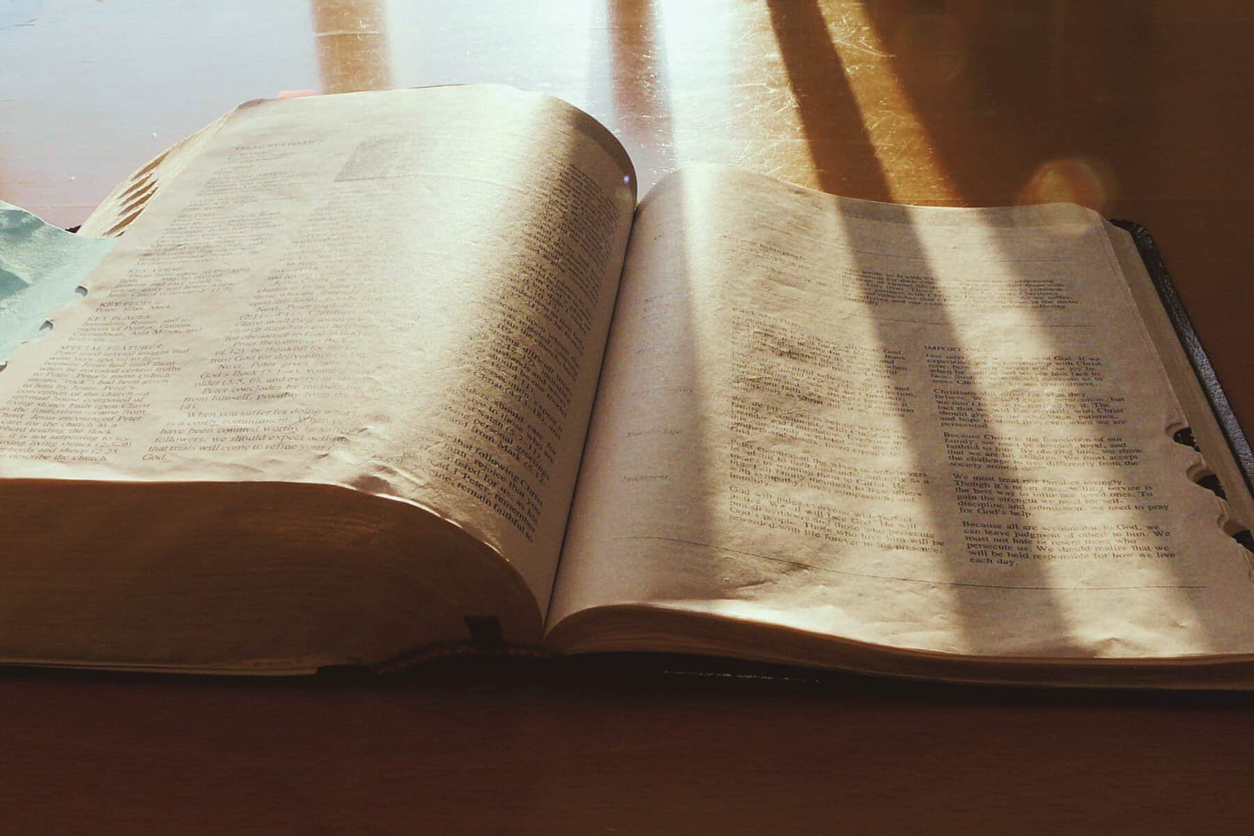 open bible on kitchen table prayer for healing